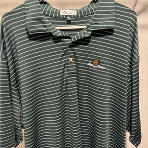 Peter Millar Forest Green Polo with White Stripes